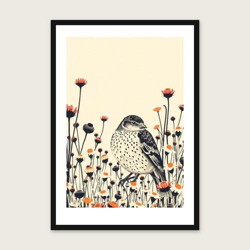 Ring ouzel wall art print - art,