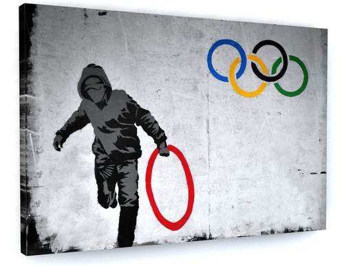 Banksy olympic rings thug - banksy,