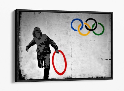Banksy olympic rings float - banksy, -float