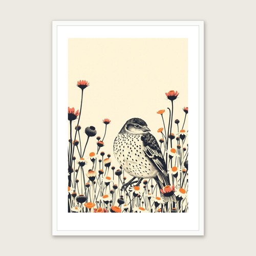 Ring ouzel wall - wall, art
